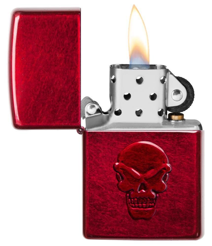 Zippo Doom, Red Skull 3D Stamp Candy Apple Red, Genuine Windproof Lighter #21186