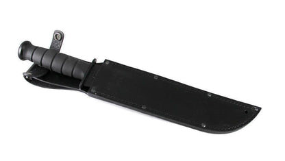 Ka-Bar Big Brother Fixed Blade Knife, KRTN Handle, Black Leather Sheath #2211