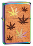 Zippo WOODCHUCK Cannabis Leaves, Real Wood, High Polish Spectrum Lighter #29903