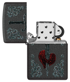 Zippo Heart and Dagger Design, Black Crackle Finish Lighter #48617