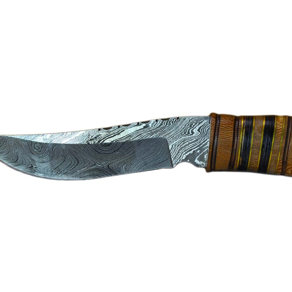 Scorpion Mart Handmade Damascus Steel Knife, Rosewood Handle + Sheath #KNIFE26