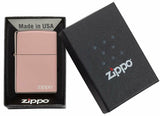 Zippo Classic High Polish Rose Gold Zippo Logo, Genuine Pocket Lighter #49190ZL