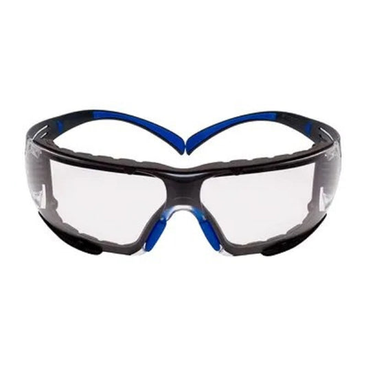 3M SecureFit Glasses Blue/Gray, Clear Anti-fog Lens Foam Gasket #SF401SGAF-BLU-F
