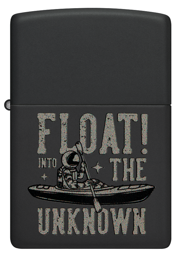 Zippo Float into The Unknown Astronaut Design, Black Matte Lighter #48566