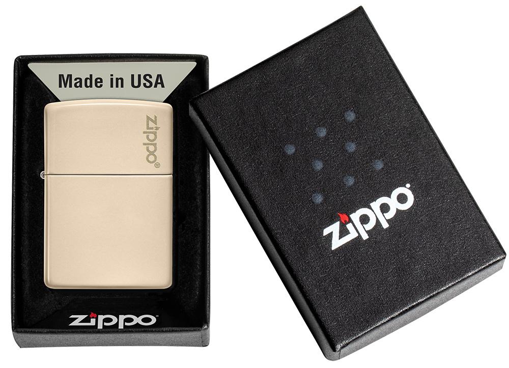 Zippo Classic Flat Sand Zippo Logo Base Model, Windproof Lighter #49453ZL