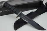 Ka-Bar D2 Extreme Fixed Blade, Serrated Edge + Leather Sheath, Made in USA #1283