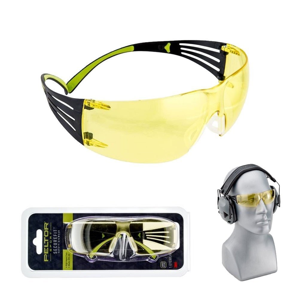 3M Peltor Sport SecureFit 400 Glasses, Amber, Anti-Fog #SF400-PA