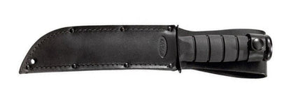 KA-BAR Fighting Utility Serrated Knife, Black + Black Leather Sheath #1212