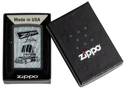 Zippo Retro Zippo Car Design, Black Matte Lighter #48572