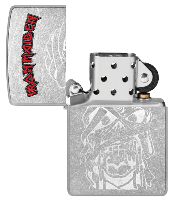 Zippo Iron Maiden Lustre Etch Design, Street Chrome Lighter #48667