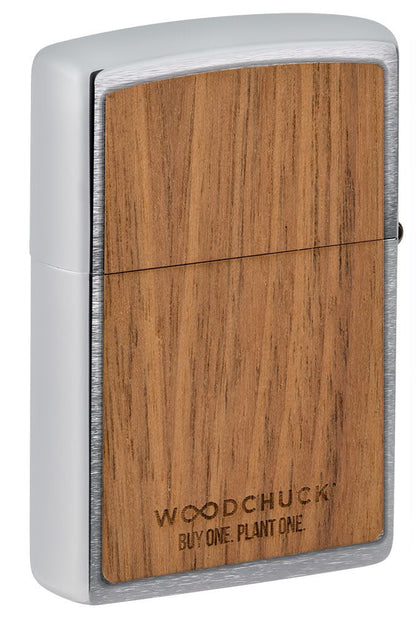 Zippo WOODCHUCK Mountain, Walnut with Maple Inlay Brushed Chrome Lighter #49800