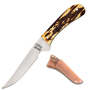 Bear & Son 751 Bird & Trout Stainless Steel 6.5" Knife, Stag Delrin Handle #751