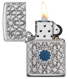 Zippo Star Pattern 360° MultiCut, High Polish Chrome Armor Lighter #49076