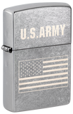 Zippo USA Army Flag Laser Engrave Design, Street Chrome Lighter #48557