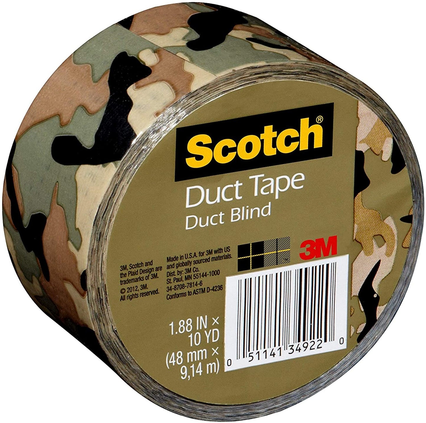 3M Scotch Duct Tape, 1.88 in x 10 yd (48 mm x 9,14 m) #910-CMO-C