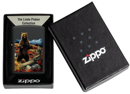 Zippo Linda Picken Bear Design, Black Matte Lighter #48597