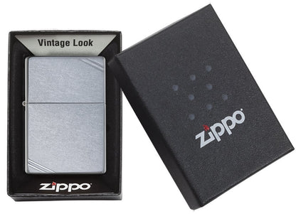 Zippo Vintage with Slashes Street Chrome Windproof Pocket Lighter #267