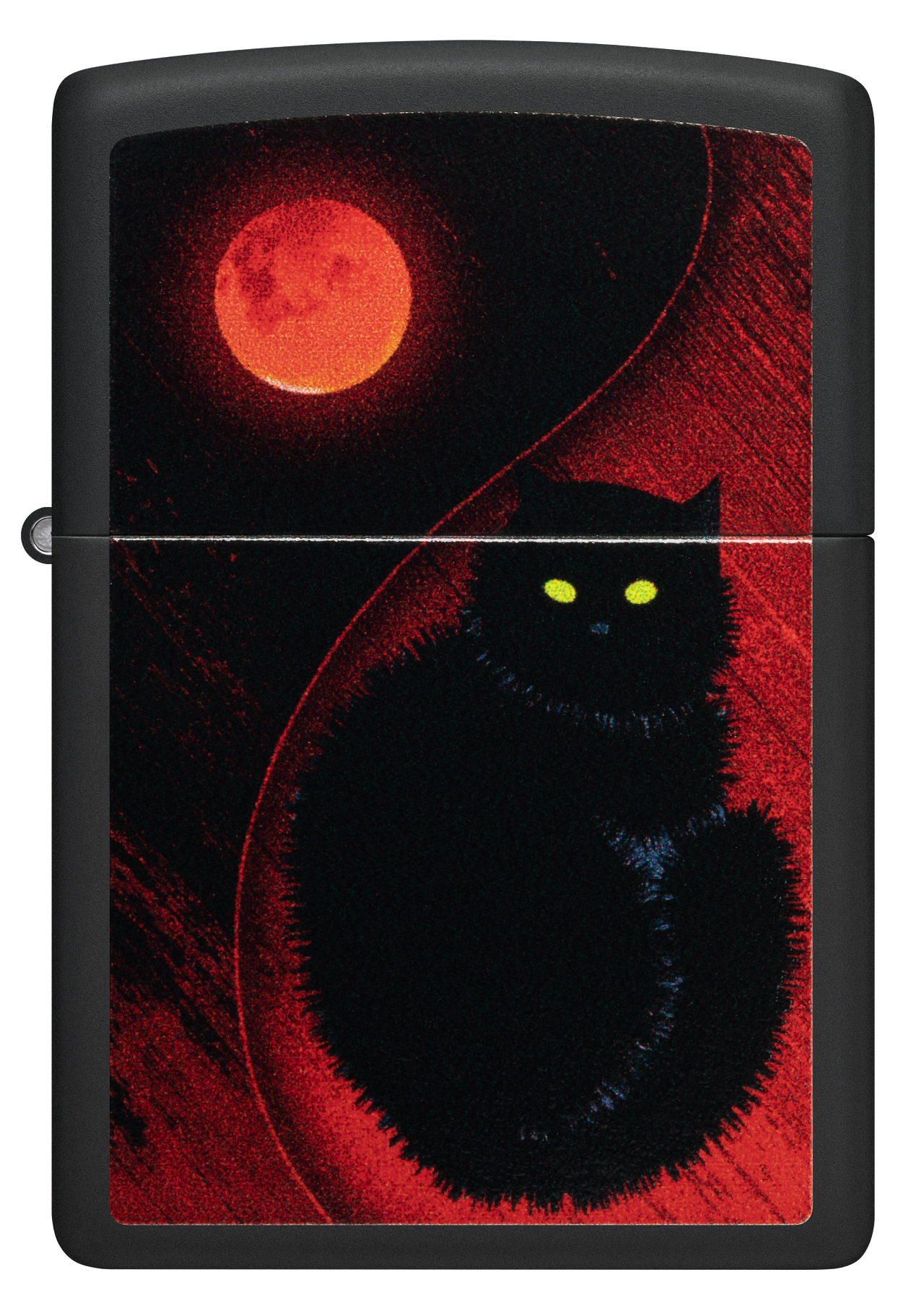 Zippo Black Cat Bad Luck, Black Matte Finish Lighter #48453