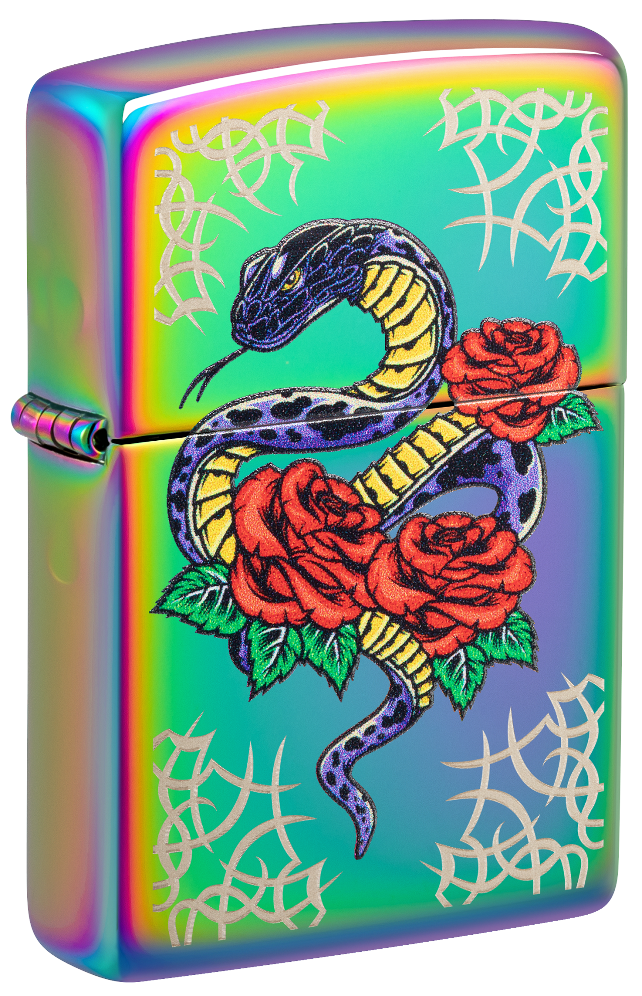 Zippo Snake and Roses Tattoo, Multi Color Lighter #48395