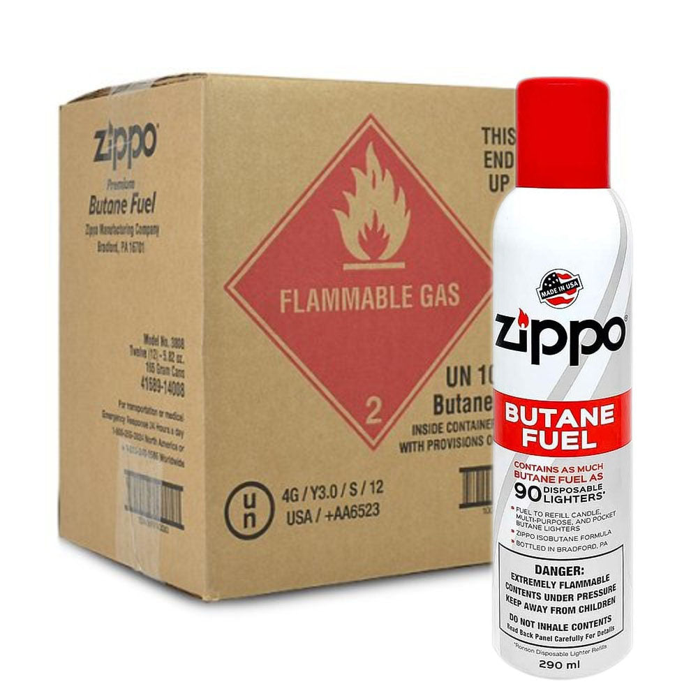 Zippo Premium Butane Fuel, 290mL/5.82 oz/165 grams (12-Cans) #3850