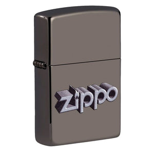 Zippo 3D Zippo Logo Design, Black Ice Finish, Windproof Lighter #49417