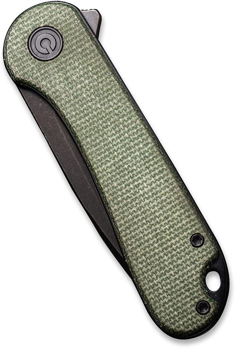 CIVIVI Elementum Knife, Black Blade + Green Micarta Handle #C907T-E