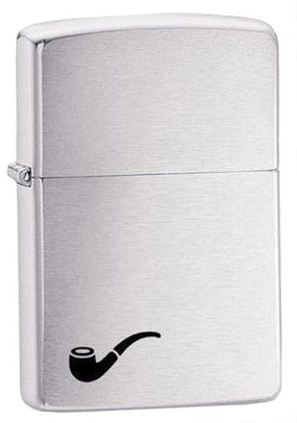 Zippo Pipe Lighter + Pipe Insert, Brushed Chrome Finish Genuine Windproof #200PL