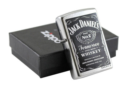 Zippo Jack Daniels Label, Street Chrome #24779