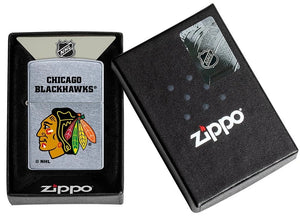 Zippo NHL Chicago Blackhawks, Street Chrome Finish Windproof Lighter #49365