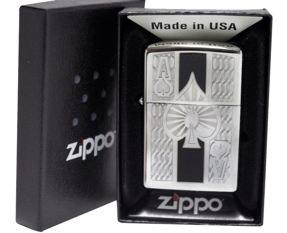 Zippo Custom Design Lighter Las Vegas Aces High Polish 