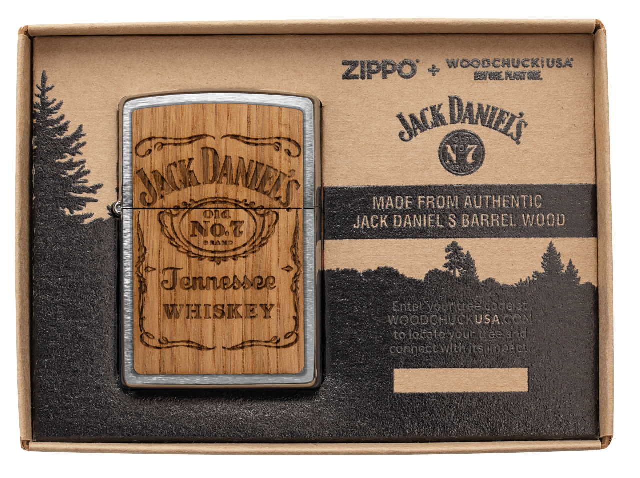 Zippo WOODCHUCK Jack Daniels Tennesse Whiskey Lighter #48392