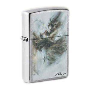 Zippo Luis Royo Dragon smoke Design, Street Chrome Finish Lighter #49766