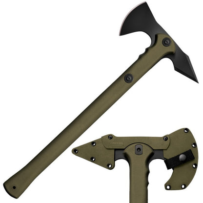 Cold Steel Trench Hawk Tomahawk, OD Green, Durable Secure-Ex Sheath #90PTHG