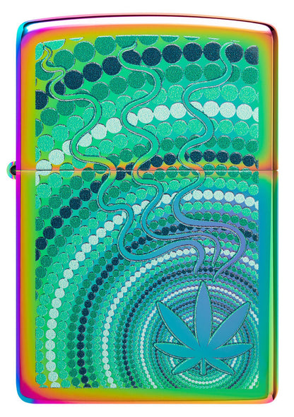 Zippo Cannabis Leaf Wavy Design, Multi Color Finish Lighter #48383