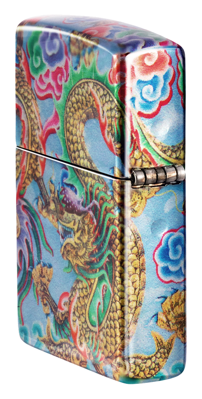 Zippo Asian Dragon 540 Tumbled Chrome Fusion Design Lighter #48575