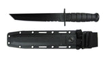 Ka-Bar Black 8" Tanto Fixed Blade Knife, KRTN Handle w/Hard Sheath USA #1245