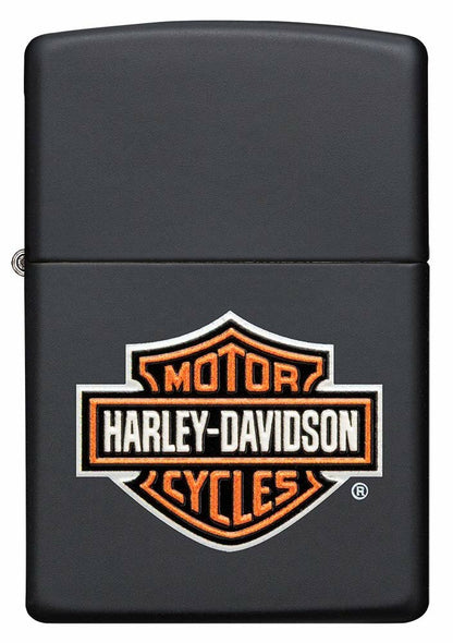 Zippo Harley Davidson Emblem Black Matte Finish Genuine Windproof Lighter #49196