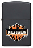 Zippo Harley Davidson Emblem Black Matte Finish Genuine Windproof Lighter #49196
