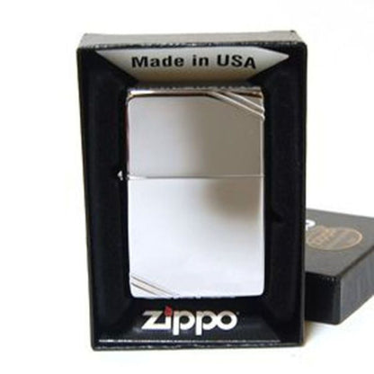 Zippo 1937 Vintage Replica Lighter, w/ Slashes, High Polish Chrome #260