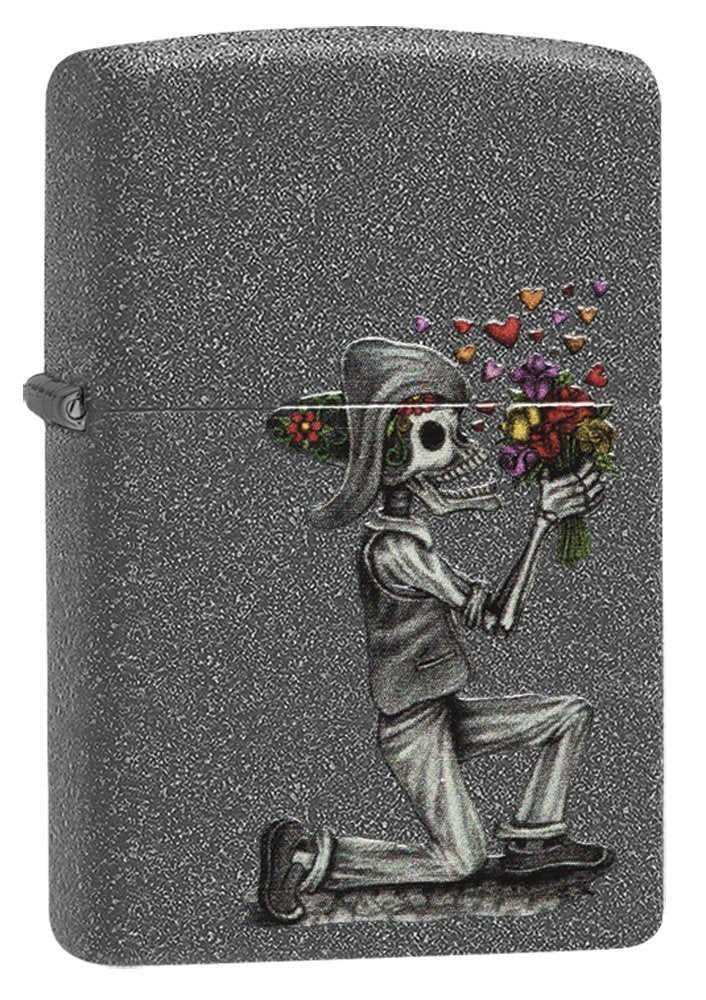 Zippo Day Of Dead Skulls Lighter Set, Iron Stone #28987