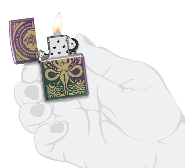 Zippo Cthulu Spiritual Laser Engrave Design, Iridescent Lighter #48671