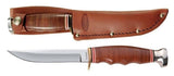 KA-BAR Hunter Fixed Blade Knife, Stacked Leather Handle w/ Sheath #1232