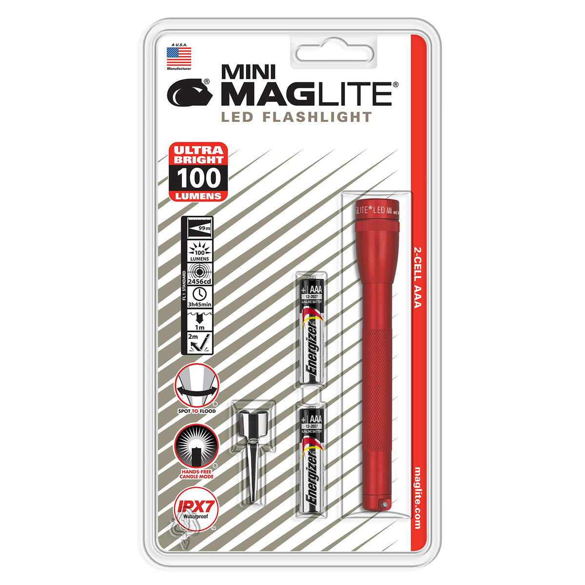 Led Torch 2cell MAGLITE Mini LED Flashlight 2-Cell AAA Combo Pack, Red #SP32036 – Benhalex